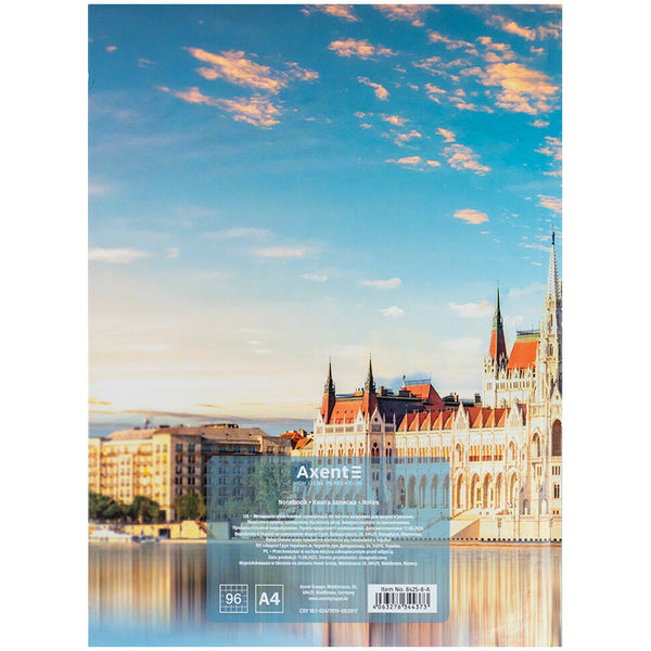 Книга записна Axent City Budapest 8425-8-A, А4- 203*273 мм, 96 аркушів, клітинка