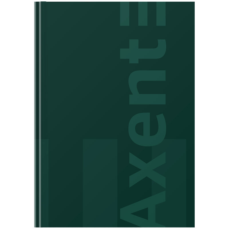 Книга записна Axent One color 8426-1-A, А4- 203*273 мм, 96 аркушів, клітинка, зелена