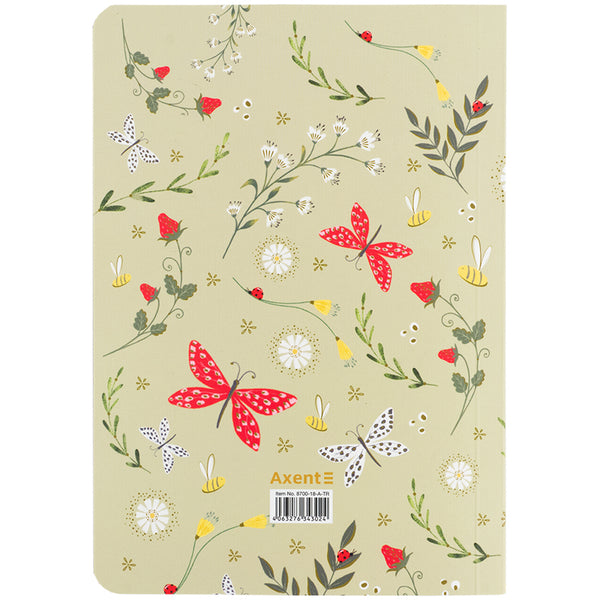 Книга записна Axent  Secret Garden 2 8700-18-A, A5, 80 аркушів, клітинка