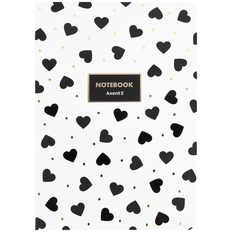 Книга записна Axent Black&White 8700-26-A, A5, 80 аркушів, клітинка
