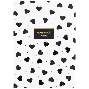 Книга записна Axent Black&White 8700-26-A, A5, 80 аркушів, клітинка