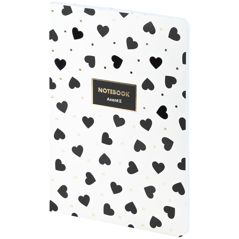 Книга записна Axent Black&White 8700-26-A, A5, 80 аркушів, клітинка
