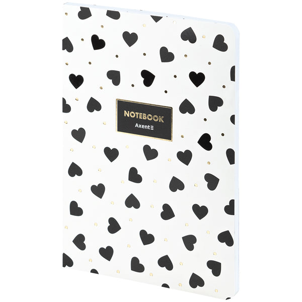 Книга записна Axent Black&White 8700-26-A, A5, 80 аркушів, клітинка