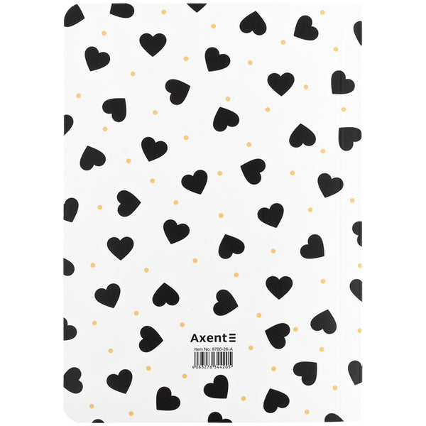 Книга записна Axent Black&White 8700-26-A, A5, 80 аркушів, клітинка