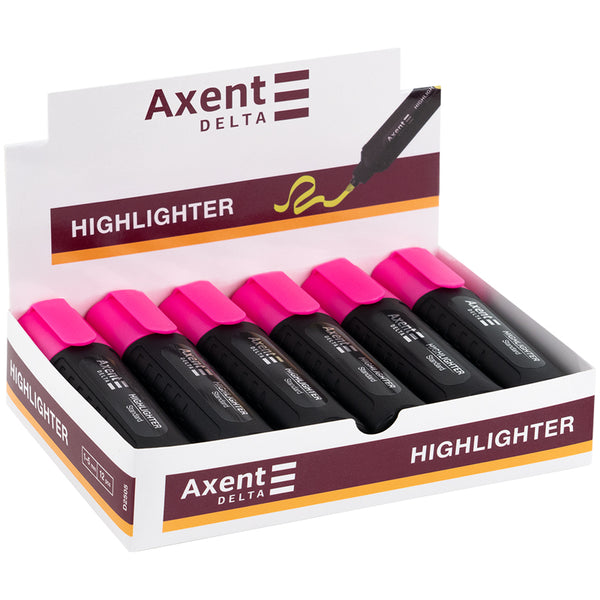 Маркер AxentDelta Highlighter Standard D2505-10, 1-5 мм, клиноподібний рожевий