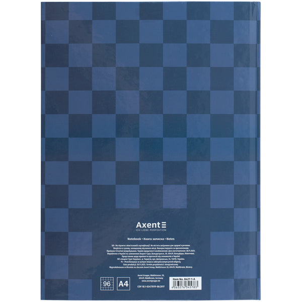 Книга записна Axent Mosaic, 8427-1-A, А4- 203*273 мм, 96 аркушів, клітинка, синя