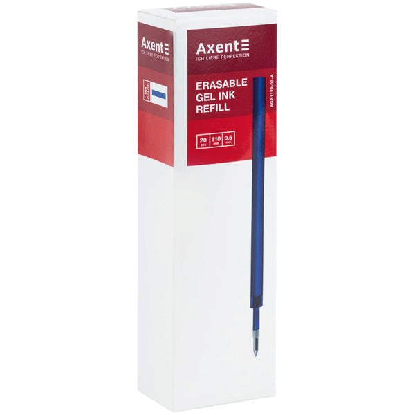 Стержень гелевий "пиши-стирай" Axent AGR1129-02-A, 110 мм, 0.5 мм, синій