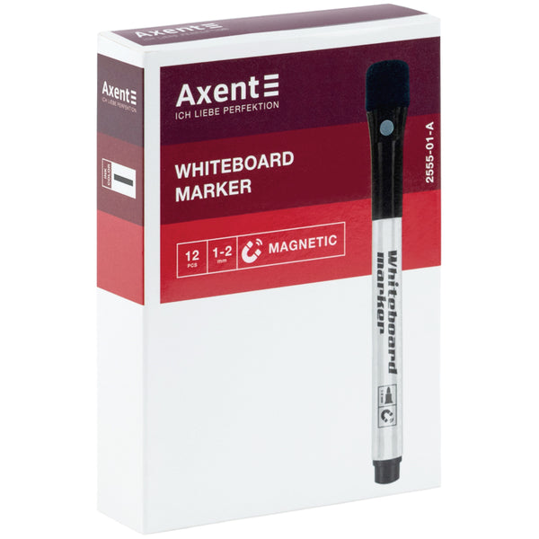 Маркер Axent Whiteboard Magnetic 2555, 1-2 мм, круглий чорний