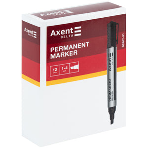 Маркер Axent Delta Permanent Standard D2607, 1-4 мм, клиноподібний, чорний