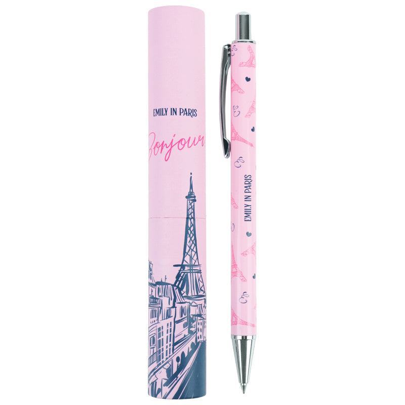 Ручка шариковая автоматическая Axent Emily in Paris AB1107-02-8-A-EIP, 0.7 мм, синяя