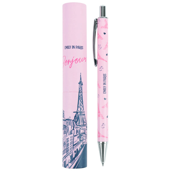 Ручка шариковая автоматическая Axent Emily in Paris AB1107-02-8-A-EIP, 0.7 мм, синяя