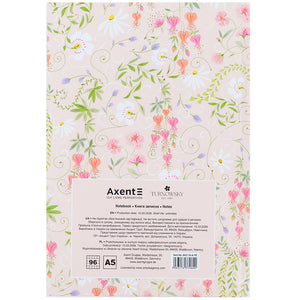 Книга записна Axent Turnowsky Floral 1 8457-10-A-TR, 96 аркушів, клітинка, тверда обкладинка