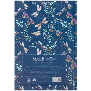 Книга записна Axent Turnowsky Floral 6 8457-15-A-TR, А5, 96 аркушів, клітинка, тверда обкладинка