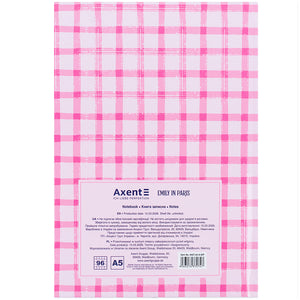 Книга записная Axent Emily in Paris 8457-24-A-EIP, А5, 96 листов, клетка, твердая обложка