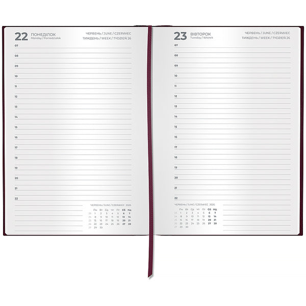 Ежедневник 2027 Axent Classic City 8842-27-5-A, 145*210, з/т сливовый