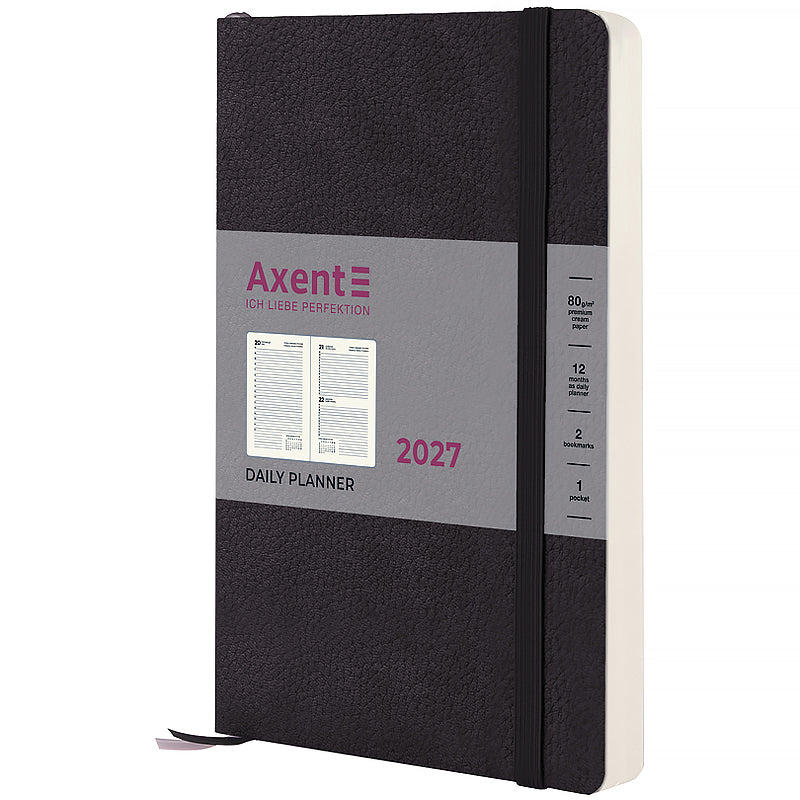 Ежедневник 2027 Axent Partner Soft Skin 8810-27-01-A, 145*210, чёрный