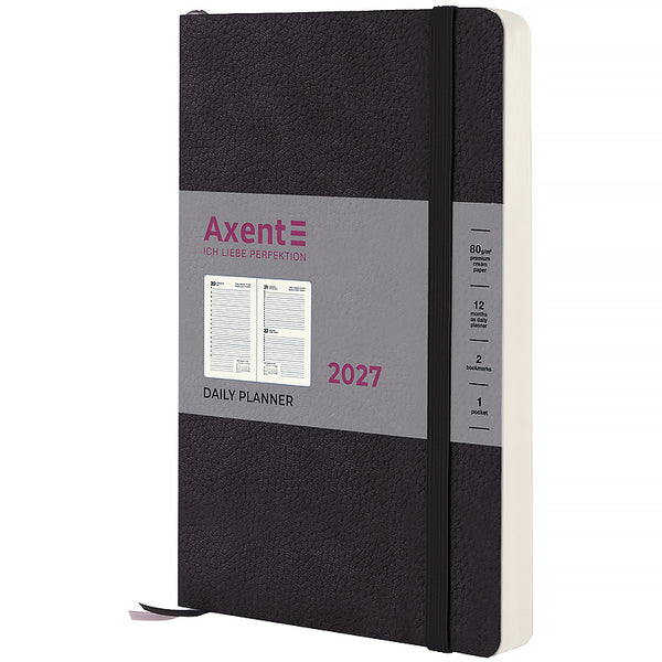 Ежедневник 2027 Axent Partner Soft Skin 8810-27-01-A, 145*210, чёрный