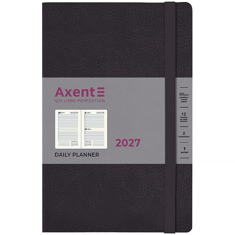 Ежедневник 2027 Axent Partner Soft Skin 8810-27-01-A, 145*210, чёрный