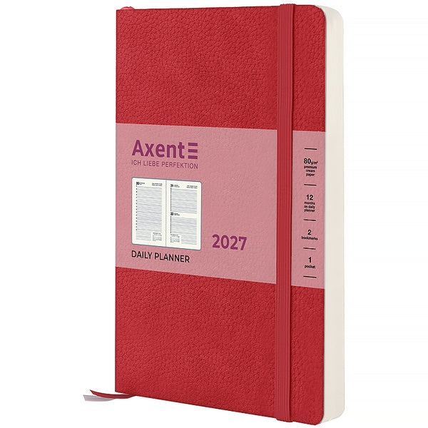 Ежедневник 2027 Axent Partner Soft Skin 8810-27-06-A, 145*210, красный