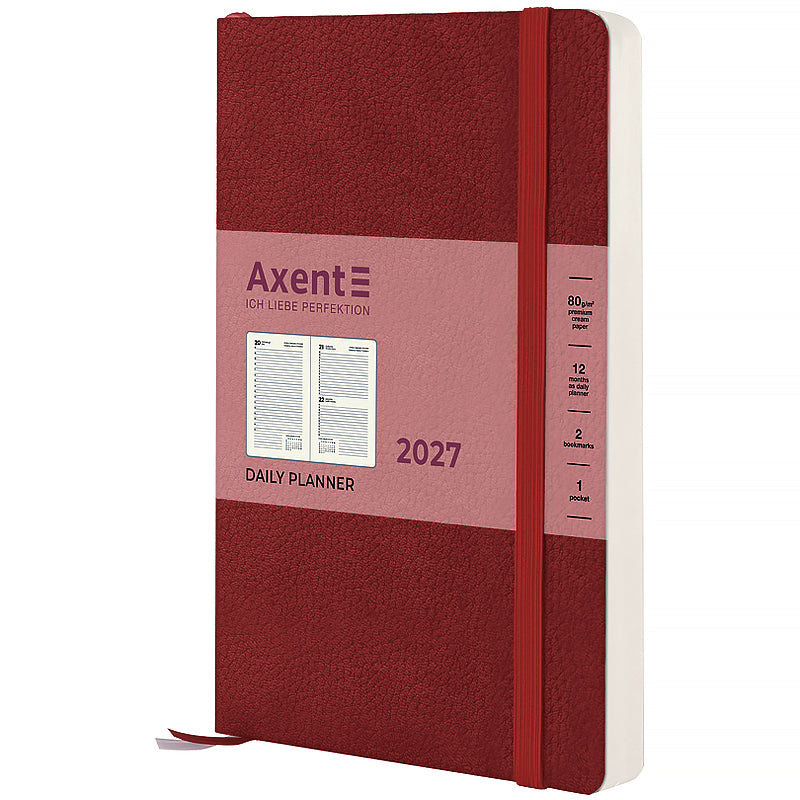 Ежедневник 2027 Axent Partner Soft Skin 8810-27-06-A, 145*210, красный