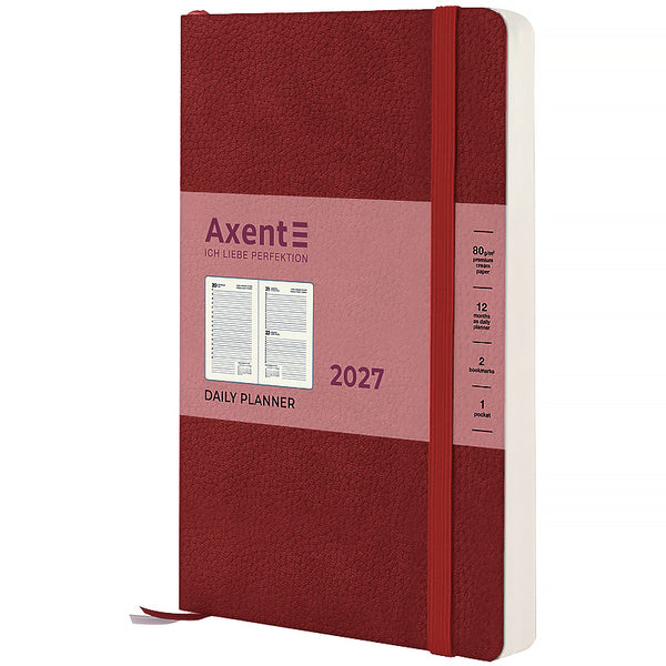 Ежедневник 2027 Axent Partner Soft Skin 8810-27-06-A, 145*210, красный