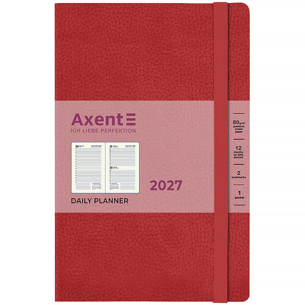 Ежедневник 2027 Axent Partner Soft Skin 8810-27-06-A, 145*210, красный