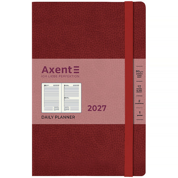 Ежедневник 2027 Axent Partner Soft Skin 8810-27-06-A, 145*210, красный