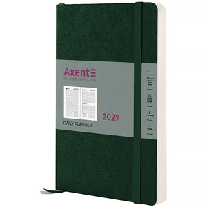Ежедневник 2027 Axent Partner Soft Skin 8810-27-23-A, 145*210, тёмно-зелёный