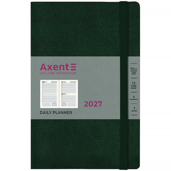 Ежедневник 2027 Axent Partner Soft Skin 8810-27-23-A, 145*210, тёмно-зелёный