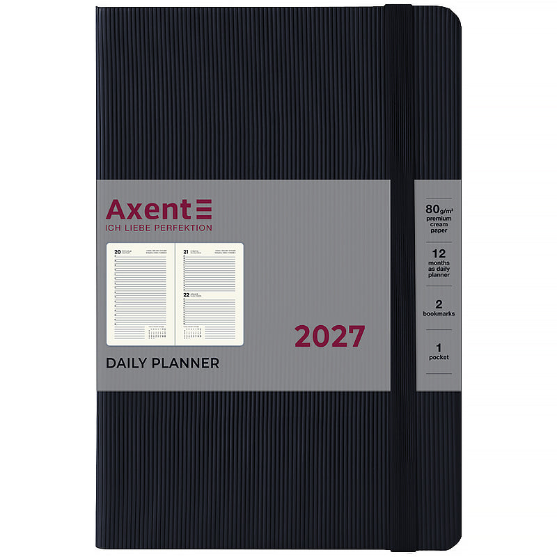 Ежедневник 2027 Axent Partner Lines 8815-27-01-A, 145*210, чёрный