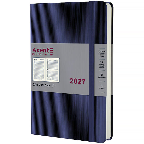 Ежедневник 2027 Axent Partner Lines 8815-27-02-A, 145*210, синий