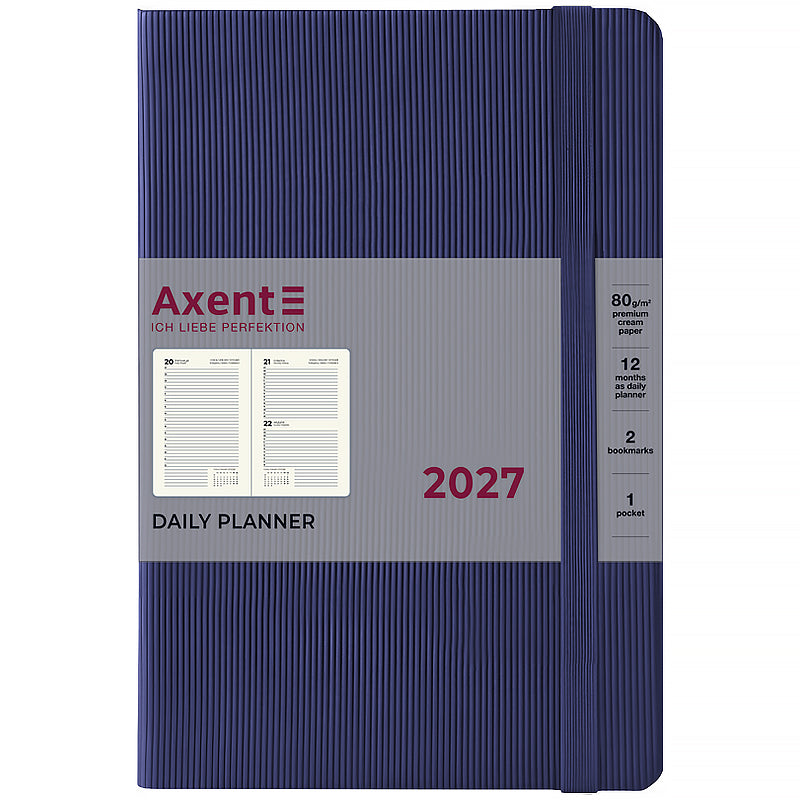 Ежедневник 2027 Axent Partner Lines 8815-27-02-A, 145*210, синий