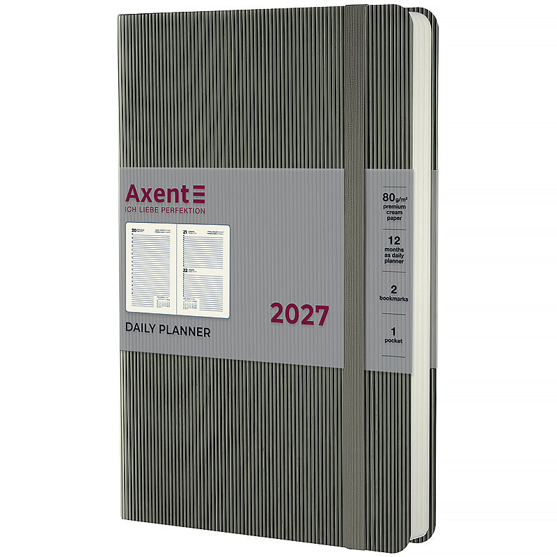 Ежедневник 2027 Axent Partner Lines 8815-27-03-A, 145*210, серый