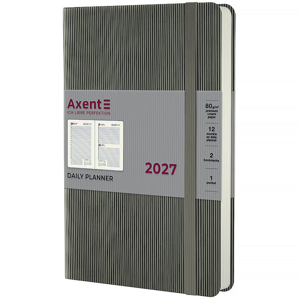 Ежедневник 2027 Axent Partner Lines 8815-27-03-A, 145*210, серый