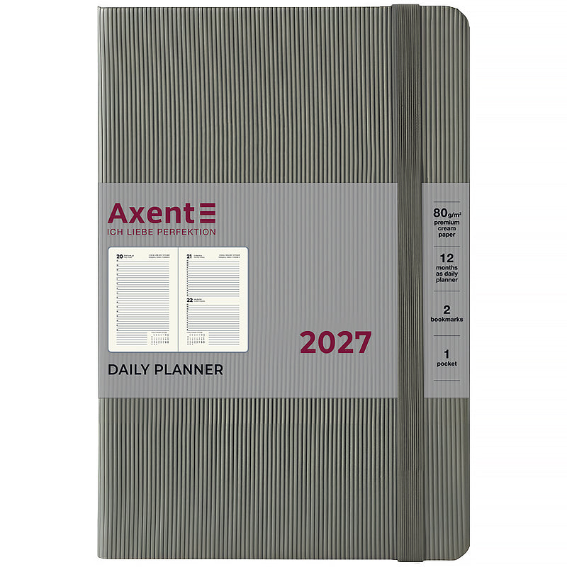 Ежедневник 2027 Axent Partner Lines 8815-27-03-A, 145*210, серый