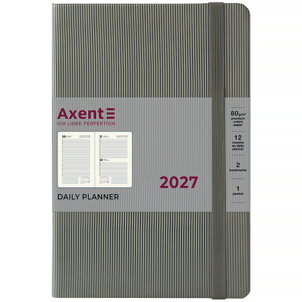 Ежедневник 2027 Axent Partner Lines 8815-27-03-A, 145*210, серый