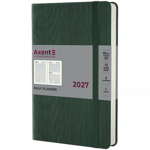Ежедневник 2027 Axent Partner Lines 8815-27-23-A, 145*210, тёмно-зелёный