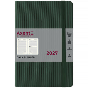 Ежедневник 2027 Axent Partner Lines 8815-27-23-A, 145*210, тёмно-зелёный
