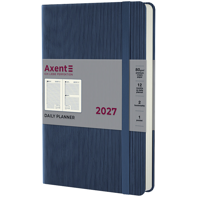 Ежедневник 2027 Axent Partner Lines 8815-27-48-A, 145*210, голубой
