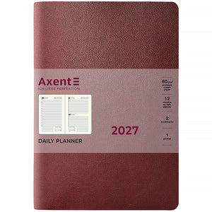 Ежедневник 2027 Axent Partner Soft Muse 8827-27-1-A, 145*210, бордовый