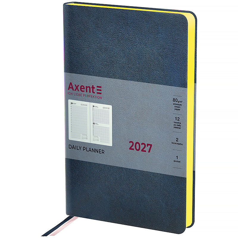 Ежедневник 2027 Axent Partner Soft Muse 8827-27-2-A, 145*210, темно синий