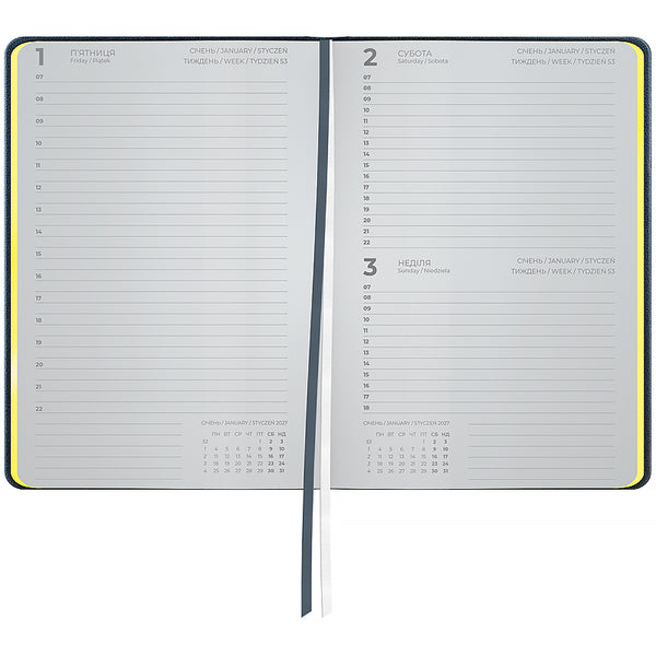 Ежедневник 2027 Axent Partner Soft Muse 8827-27-2-A, 145*210, темно синий