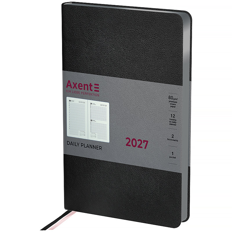 Ежедневник 2027 Axent Partner Soft Muse 8827-27-3-A, 145*210, черный