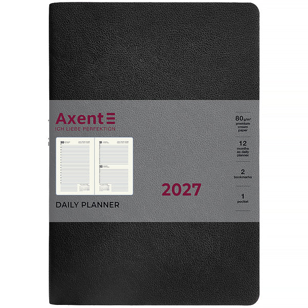 Ежедневник 2027 Axent Partner Soft Muse 8827-27-3-A, 145*210, черный