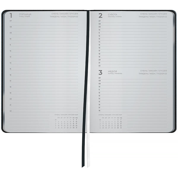 Ежедневник 2027 Axent Partner Soft Muse 8827-27-3-A, 145*210, черный