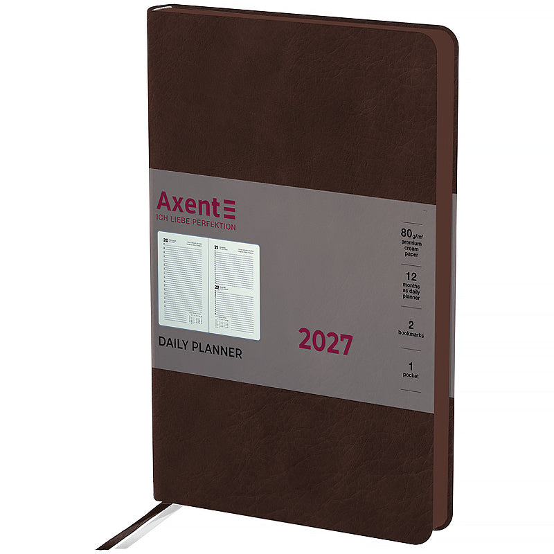 Ежедневник 2027 Axent Partner Soft Cloud 8837-27-1-A, 145*210, коричневый