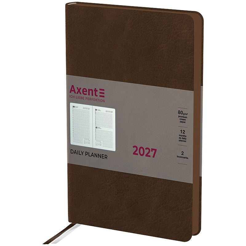 Щоденник 2027 Axent Partner Soft Cloud 8837-27-1-A, 145*210, коричневий