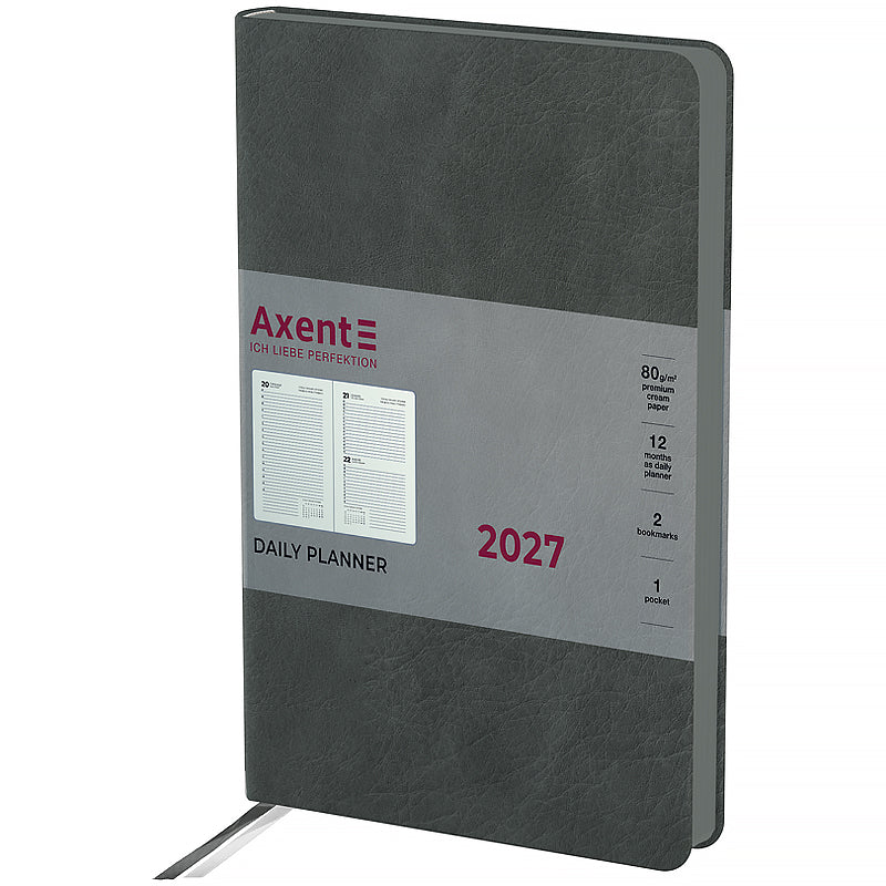 Ежедневник 2027 Axent Partner Soft Cloud 8837-27-2-A, 145*210, серый