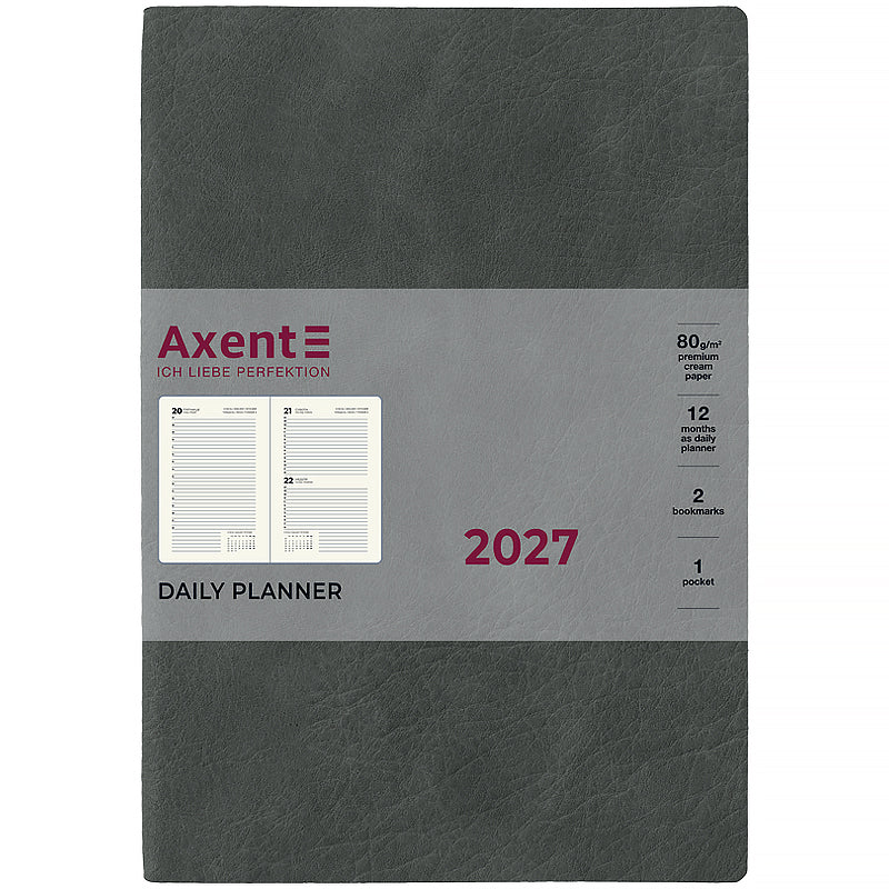 Ежедневник 2027 Axent Partner Soft Cloud 8837-27-2-A, 145*210, серый