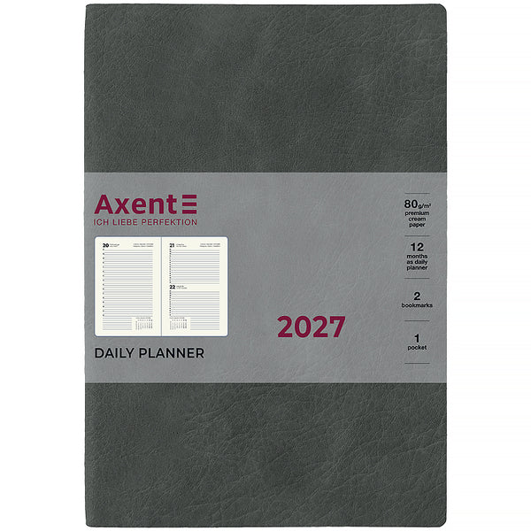 Ежедневник 2027 Axent Partner Soft Cloud 8837-27-2-A, 145*210, серый